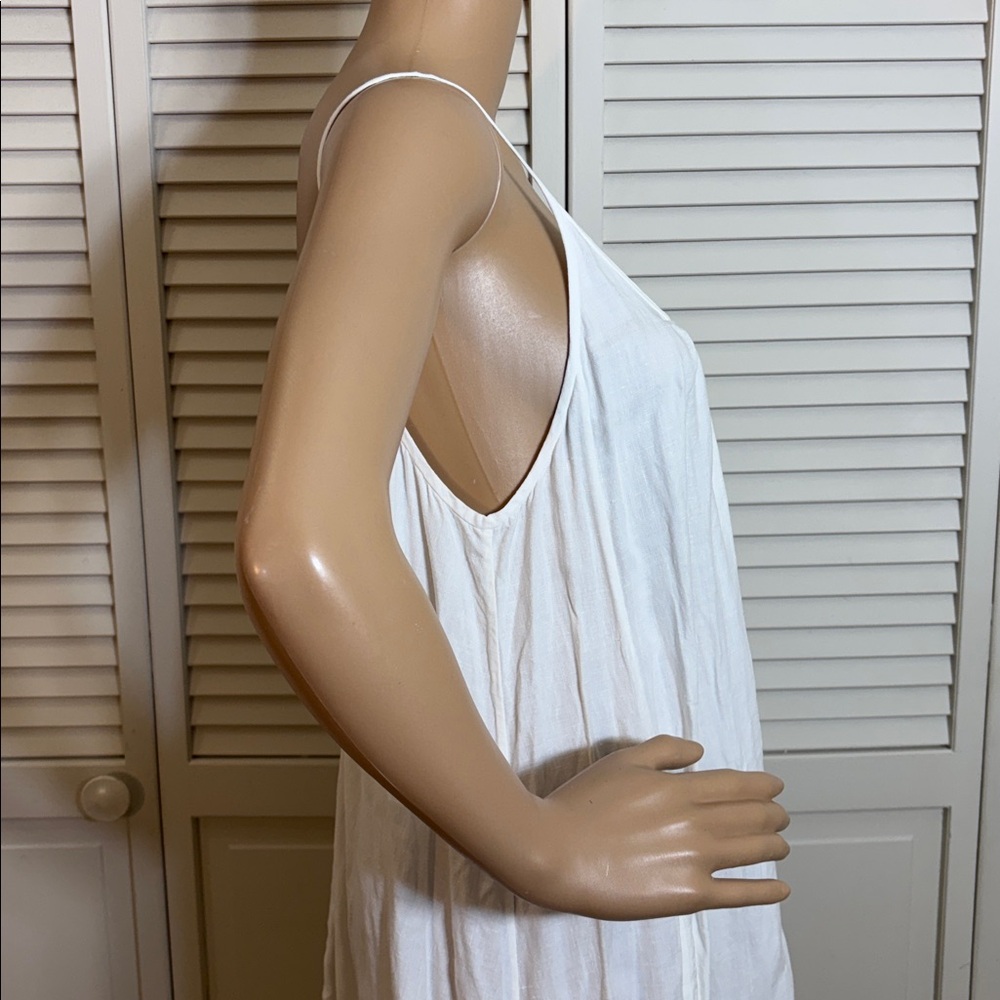 Another Tomorrow Gathered Summer Linen Maxi Dress Low Back Large - Picture 6 of 14